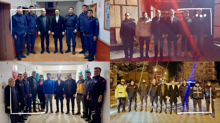 Belediye Başkanımız Mehmet Özata, Yılbaşı Gecesi Görevde Olan Güvenlik Güçlerini ve Sağlık Çalışanlarını Ziyaret Etti