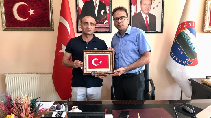 Sağlık-Sen Isparta Şubesi'nden Belediye Başkanımız Mehmet Özata'ya Ziyaret
